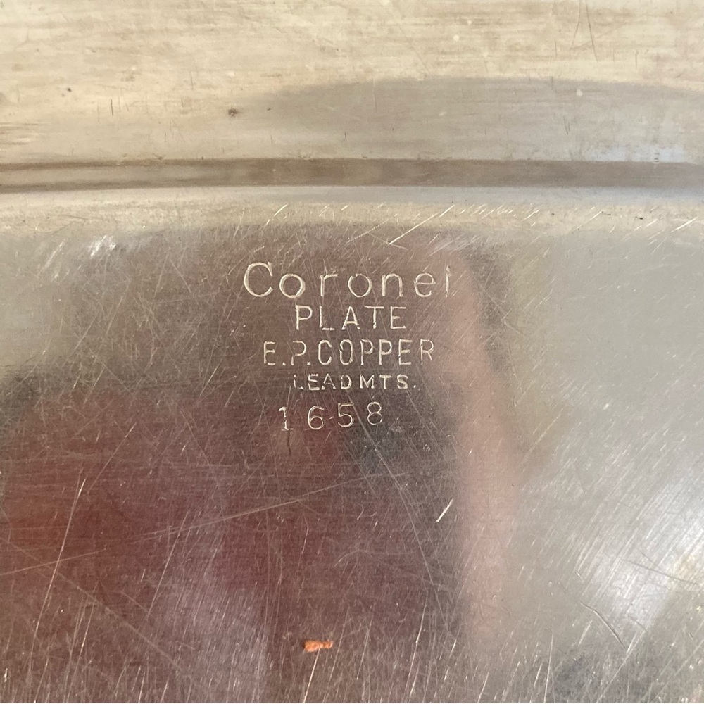 Vintage Silverplate on Copper Small Tray Coronet England E.P. Cottagecore Decor - Picture 3 of 11